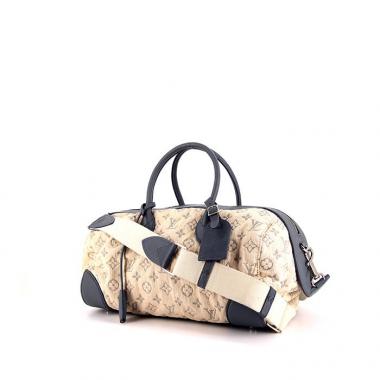 Borsa a tracolla Louis Vuitton Louis Vuitton Editions Limitées in tela denim monogram beige e pelle blu