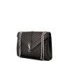 Saint Laurent Medium College handbag in black chevron quilted leather - 00pp thumbnail