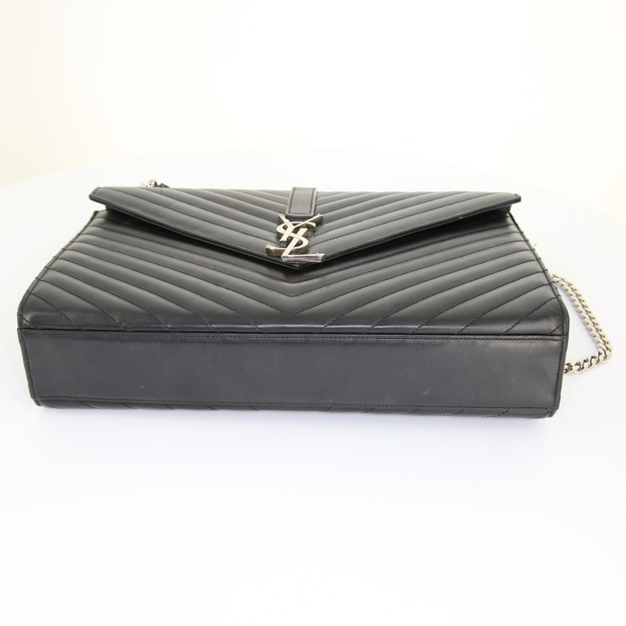 Borsa Saint Laurent Medium College in pelle trapuntata a zigzag nera - Detail D5