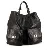 Shopping bag Chanel Grand Shopping in pelle iridescente nera - 360 thumbnail