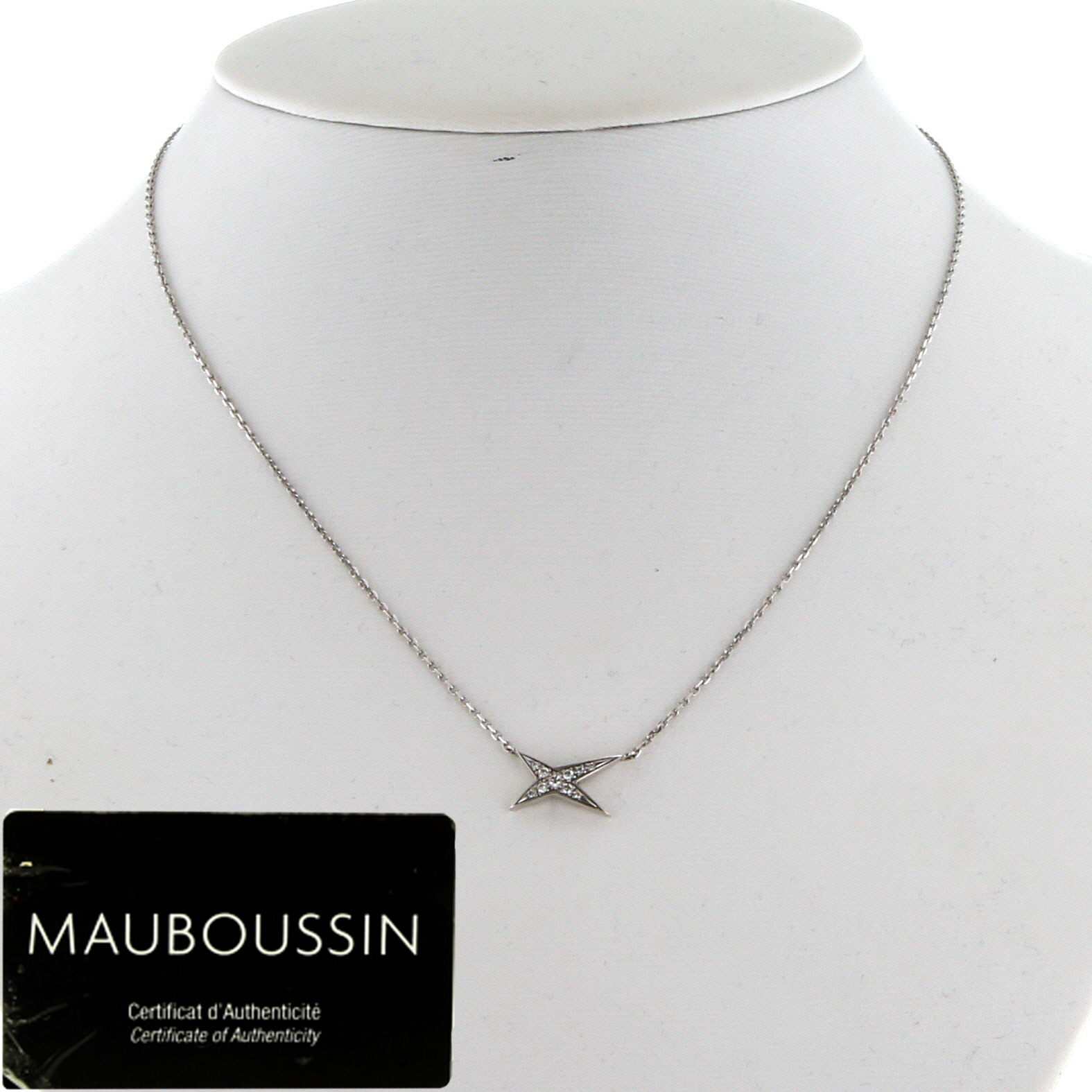 Mauboussin Valentine For You necklace in white gold and diamonds - Detail D2