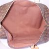 Bolsa de viaje Louis Vuitton Keepall 55 cm en lona Monogram marrón y cuero natural - Detail D2 thumbnail