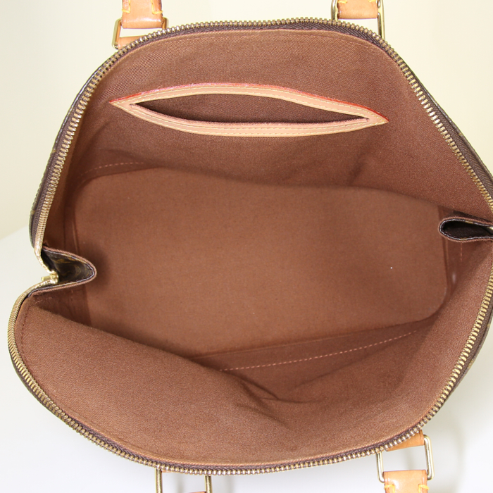 Louis Vuitton Alma handbag in brown monogram canvas and natural leather - Detail D2