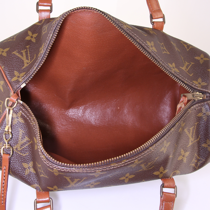 Sac à main Louis Vuitton Papillon en toile monogram et cuir marron - Detail D2