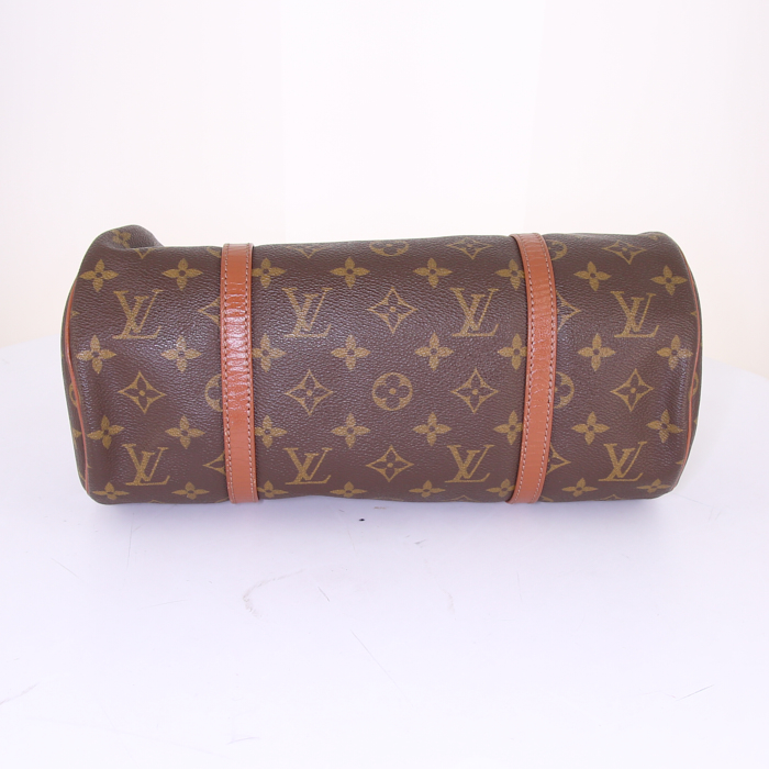 Louis Vuitton Papillon handbag in monogram canvas and brown leather - Detail D3