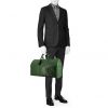 Louis Vuitton Keepall 50 cm travel bag in green epi leather - Detail D1 thumbnail