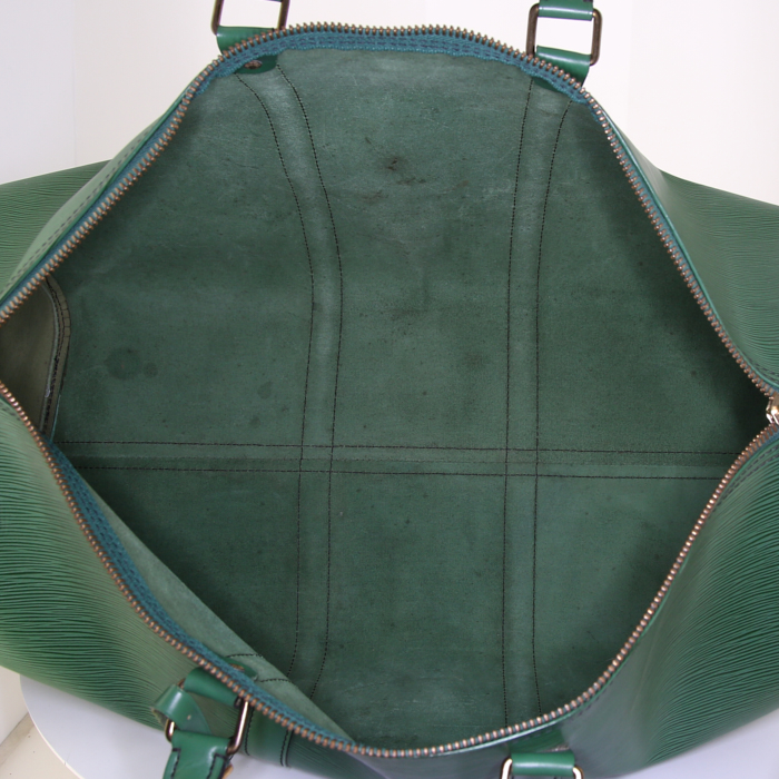 Louis Vuitton Keepall 50 cm travel bag in green epi leather - Detail D2