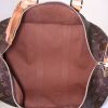 Borsa da viaggio Louis Vuitton Keepall 45 in tela monogram marrone e pelle naturale - Detail D2 thumbnail