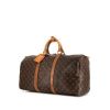 Borsa da viaggio Louis Vuitton Keepall 50 in tela monogram e pelle naturale - 00pp thumbnail