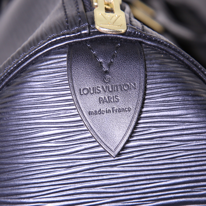 Borsa da viaggio Louis Vuitton Keepall 50 cm in pelle Epi nera - Detail D3
