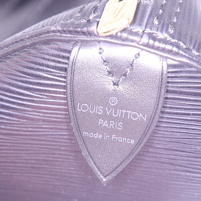 Sac de voyage Louis Vuitton Keepall 50 cm en cuir épi noir - Detail D3