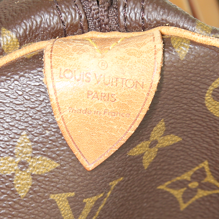 Louis Vuitton Keepall 50 cm travel bag in brown monogram canvas and natural leather - Detail D3