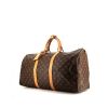 Bolsa de viaje Louis Vuitton Keepall 50 cm en lona Monogram marrón y cuero natural - 00pp thumbnail
