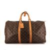 Louis Vuitton Keepall 50 cm travel bag in brown monogram canvas and natural leather - 360 thumbnail