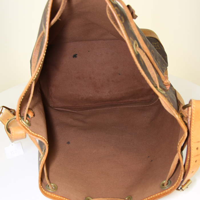 Louis Vuitton Grand Noé large model shopping bag in monogram canvas and natural leather - Detail D2