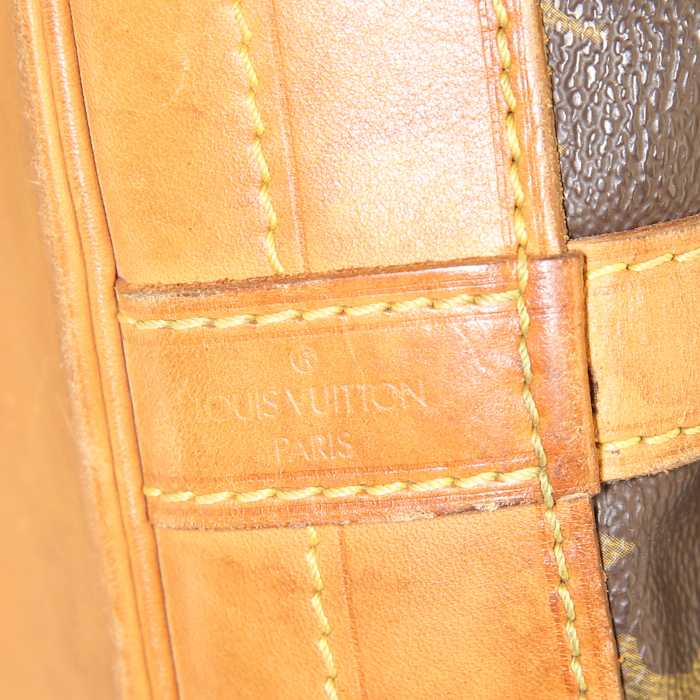 Shopping bag Louis Vuitton Grand Noé modello grande in tela monogram e pelle naturale - Detail D3