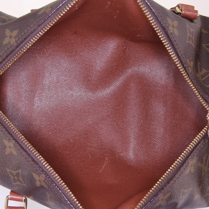 Sac à main Louis Vuitton Papillon en toile monogram et cuir marron - Detail D2