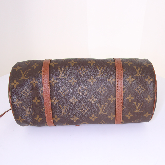 Borsa Louis Vuitton Papillon in tela monogram e pelle marrone - Detail D4