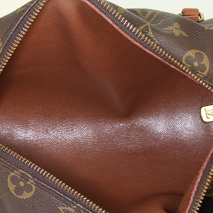 Sac à main Louis Vuitton Papillon en toile monogram et cuir marron - Detail D2