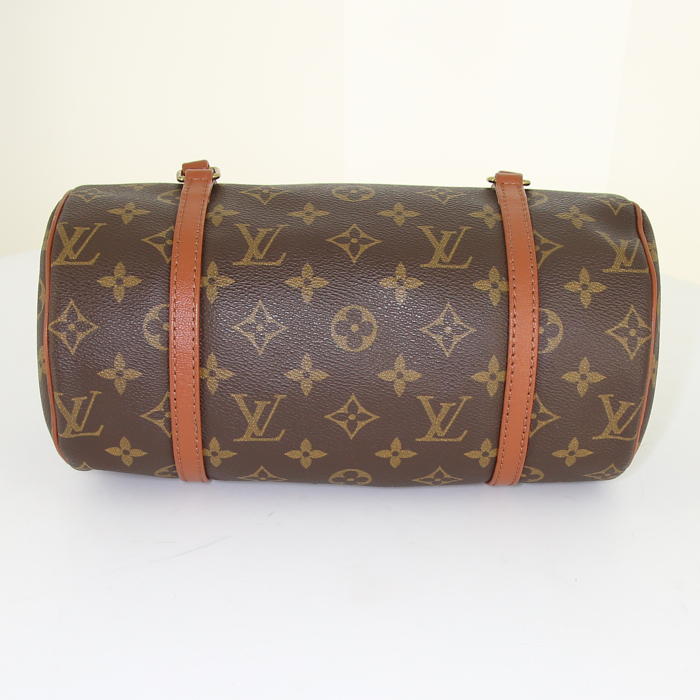 Sac à main Louis Vuitton Papillon en toile monogram et cuir marron - Detail D4