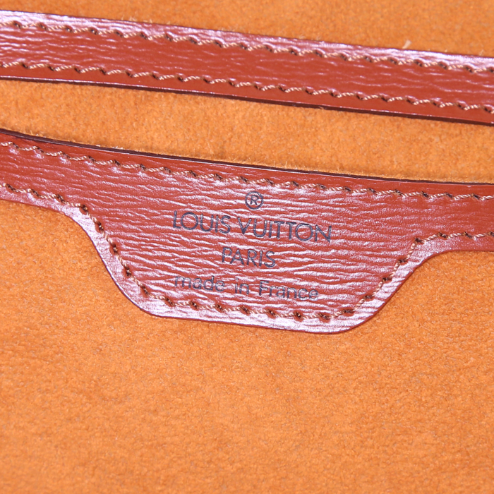 Bolso de mano Louis Vuitton Saint Jacques modelo pequeño en cuero Epi marrón - Detail D3