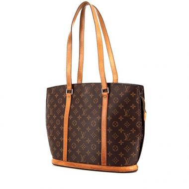 Shopping bag Louis Vuitton Babylone in tela monogram marrone e pelle naturale
