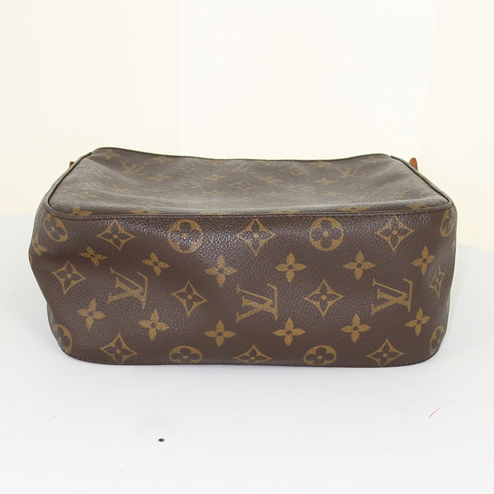 Bolso de mano Louis Vuitton Looping en lona Monogram y cuero natural - Detail D4