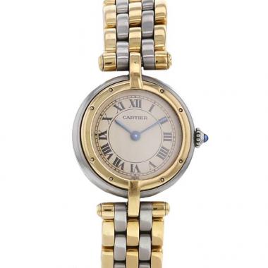 Reloj Cartier de oro amarillo y acero Circa  1990