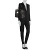Bolso Cabás Chanel Grand Shopping en cuero acolchado negro y junco blanco - Detail D1 thumbnail