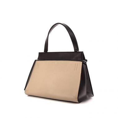 Bolso de mano Celine Edge en cuero beige y negro