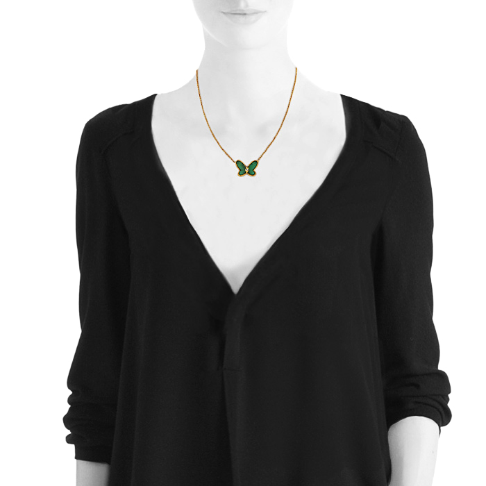 Van Cleef
Arpels 1970's necklace in yellow gold, chrysoprase and diamond - Detail D1