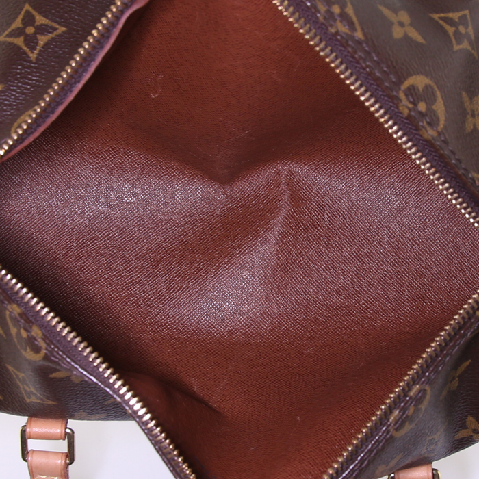 Bolso de mano Louis Vuitton Papillon en lona Monogram y cuero natural - Detail D2