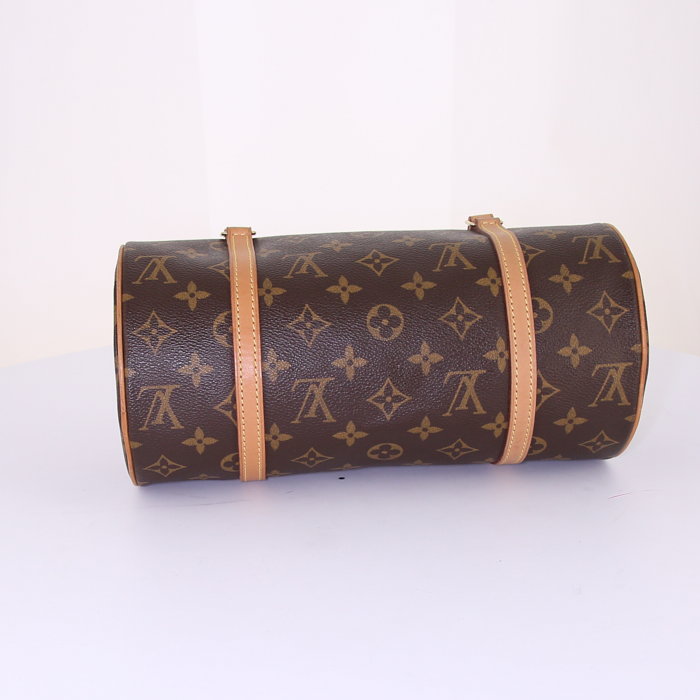 Borsa Louis Vuitton Papillon in tela monogram e pelle naturale - Detail D4