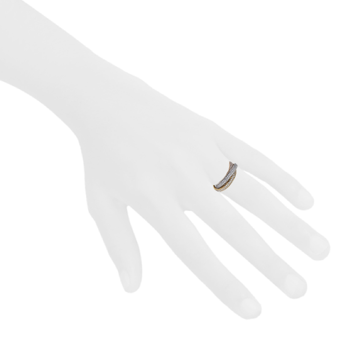 Cartier Trinity small model ring in 3 golds and diamonds, size 53 - Detail D1