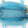 Prada Galleria small model handbag in turquoise leather saffiano - Detail D3 thumbnail