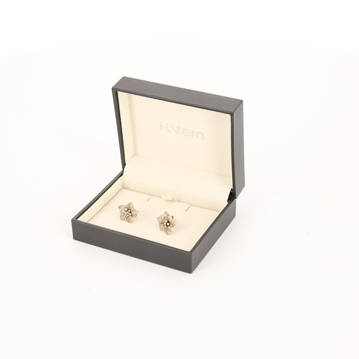 Pendientes H. Stern en oro amarillo y diamantes marrones - Detail D2