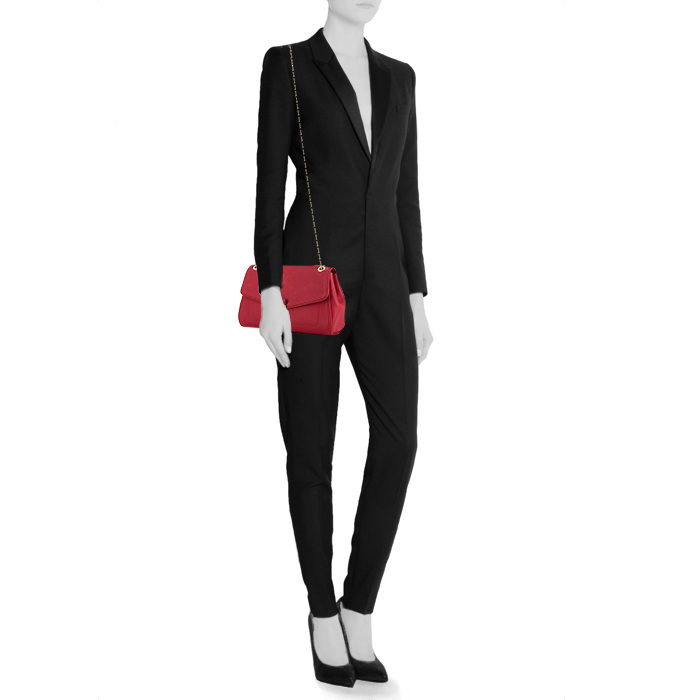 Louis Vuitton Saint Germain shoulder bag in raspberry pink empreinte monogram leather - Detail D2