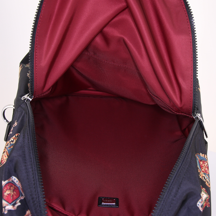 Dolce & Gabbana backpack in canvas and black grained leather - Detail D2