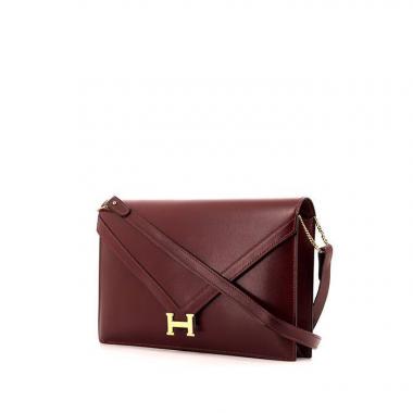 Hermès handbag in burgundy box leather