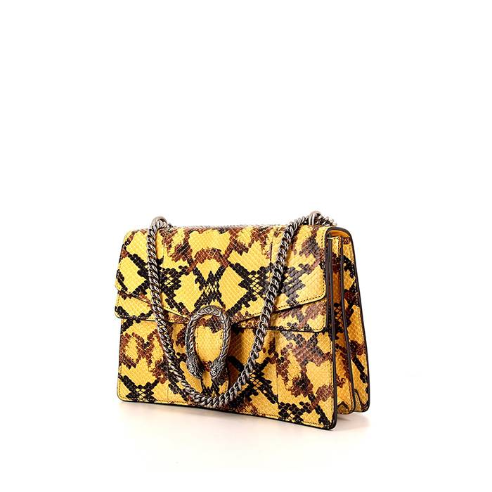 Gucci Horsebit 1955 python top handle bag in yellow
