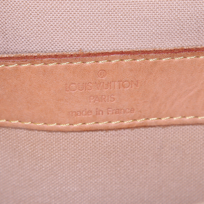 Sac bandoulière Louis Vuitton Naviglio en toile damier azur et cuir naturel - Detail D3