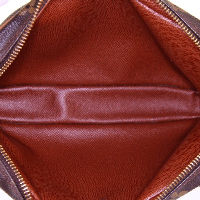 Borsa a tracolla Louis Vuitton Marly in tela monogram cerata e pelle naturale - Detail D3