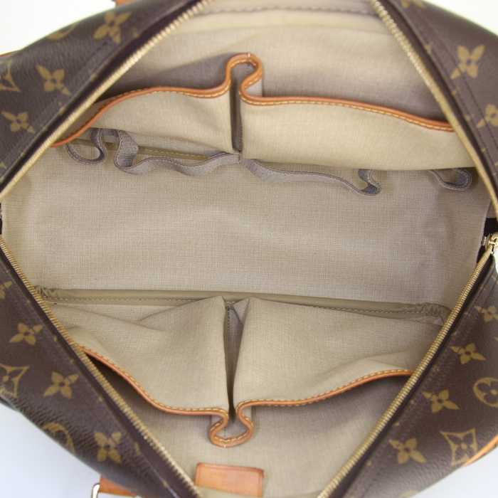 Louis Vuitton Deauville handbag in monogram canvas and natural leather - Detail D2