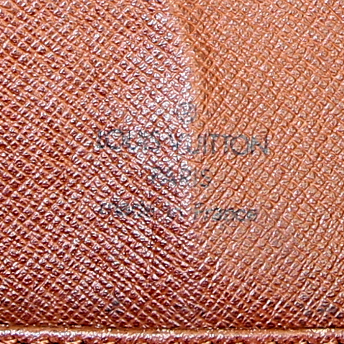 Borsa a tracolla Louis Vuitton Saint Cloud modello piccolo in tela monogram marrone e pelle naturale - Detail D3