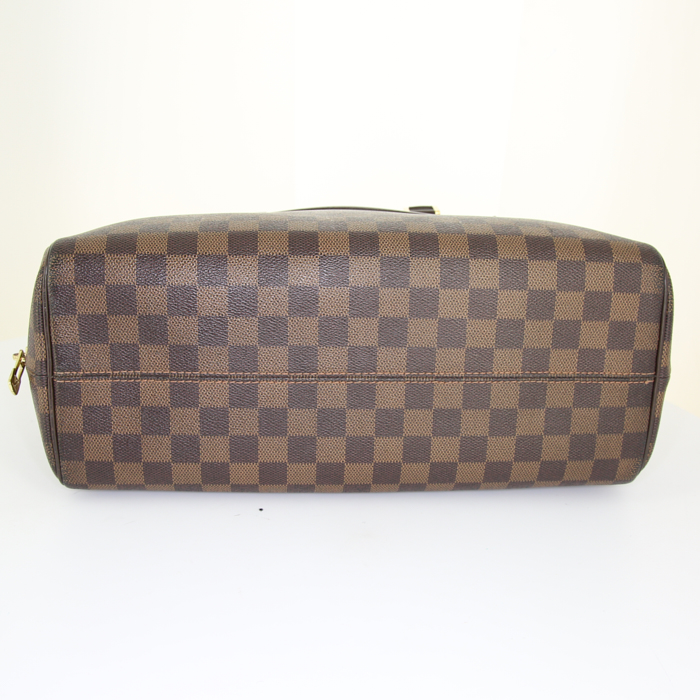 Louis Vuitton Nolita handbag in ebene damier canvas and brown leather - Detail D4