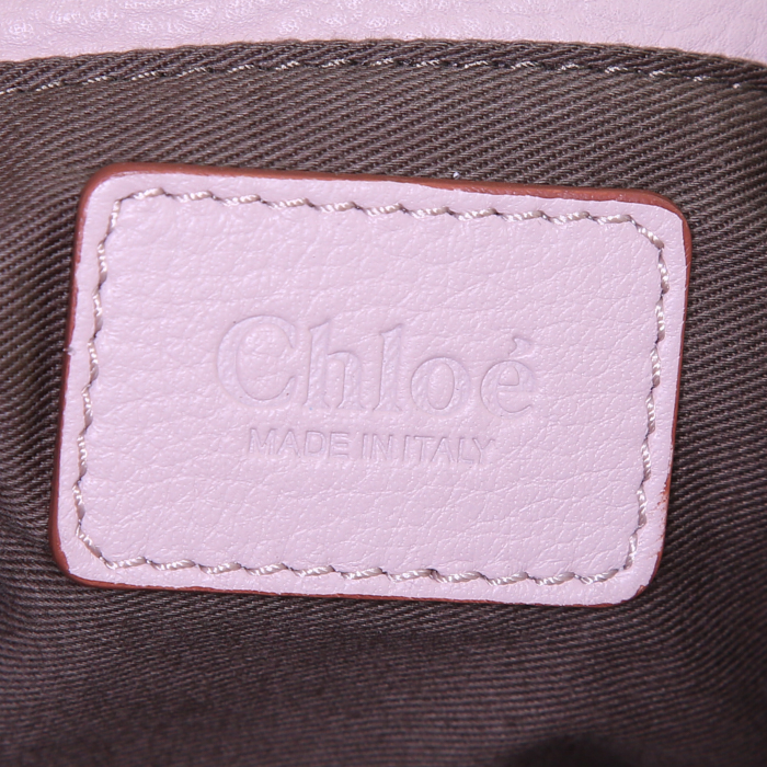 Chloé Marcie handbag in powder pink leather - Detail D4