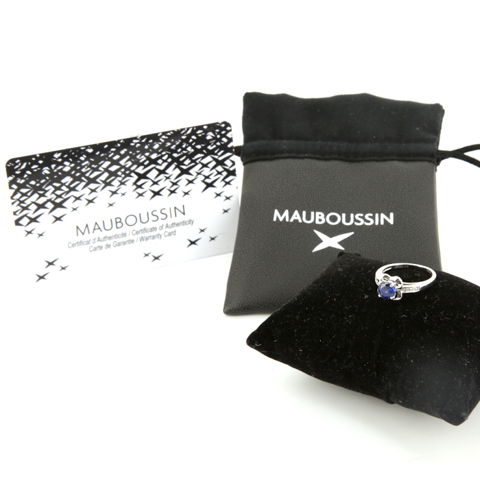 Mauboussin Désirez Amour ring in white gold,  diamonds and kyanite - Detail D2