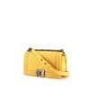 Chanel Boy shoulder bag in yellow quilted leather - 00pp thumbnail