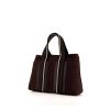 Bolso de mano Hermès Troca modelo pequeño en lona marrón oscuro y cuero marrón - 00pp thumbnail