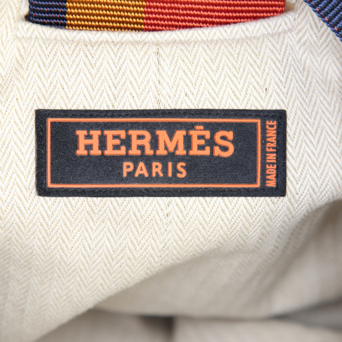 Hermès backpack in beige canvas - Detail D3